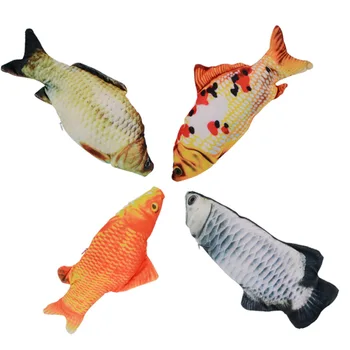 QQQPET Pește în Mișcare Jucării și mâncare De Cat Realist de Pluș Pește Umplut Perna Mesteca Musca Jucărie Pisoi Peștele Pisică Datul Pește Jucărie