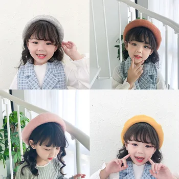 Toamna și Iarna Noi Britanic Printesa de Lână de Toate -de Potrivire Bereta Stil Japonez Copii 's Hat