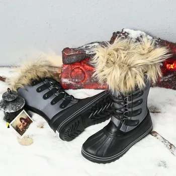 Cizme Pentru Femei De Moda De Iarnă În Aer Liber Cizme De Zapada Pentru Femei Papuceii Confort Pantofi Femei Cizme Genunchi Ridicat Cald Faux Piele De Căprioară Cizme Slim