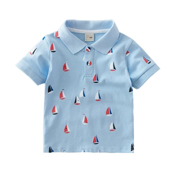 1-6M de Înaltă Calitate Vară pentru Copii din Bumbac Tricouri polo Desene animate cu barca copii Maneca Scurta, Haine Bebe Baieti Topuri Haine de Copii mici