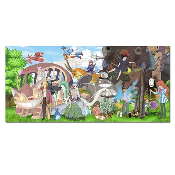 Miyazaki Anime Poster Caractere Manga Cu Imprimeuri Din Desene Animate Pânză De Mătase Imagini De Artă Pentru Copii Camera Copilului Tesatura De Perete Poza