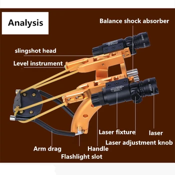 Noul laser cu scopul de praștie puternic în aer liber, vânătoare, tir sportiv banda de cauciuc de lansare praștie puternic Cu arm drag