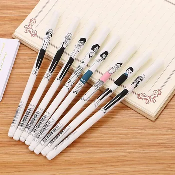 24buc Nou Stil Mână-Pictat Expresie Caracter Pixuri cu Gel Proaspăt Student Papetărie Neutru Pen Rechizite de Birou Semnătura Pen
