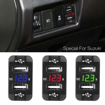 40×20mm 12V Dual USB Masina Încărcător Voltmetru LED Adaptor de Alimentare Pentru Suzuki
