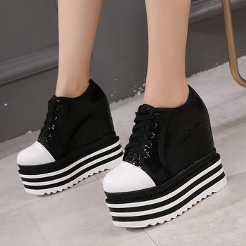 Platforme Negre Femeie Pană Pantofi Cu Tocuri Înalte Adidași De Argint Pantofi Casual Femei Adidași De Moda Adidas Pentru Femei Pantofi De Mers Pe Jos