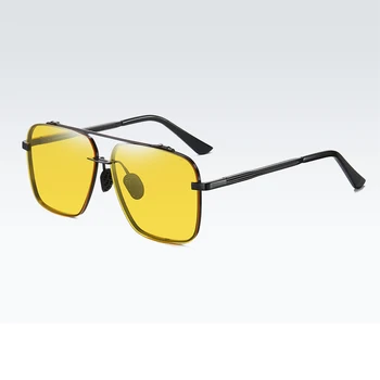 2021 Bărbați ochelari de Soare Polarizat Supradimensionate Metal Fara rama UV400 ochelari de Soare de Conducere de Noapte Viziune Ochelari Cu Cutie