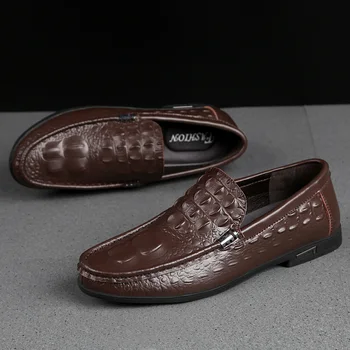 Barbati Negru Rochie Mocasini Crocodil Model de Înaltă Calitate, Slip-ons Elegant de Afaceri Formale Pantofi de sex Masculin de Vară Casual Balerini Mocasini