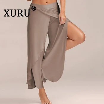 XURU Vara Noi Femei Sexy Cross-deschiderea Pantaloni Largi Pantaloni Femei Culoare Solidă Bumbac de Calitate, Pantaloni Largi XL S-3XL-5XL