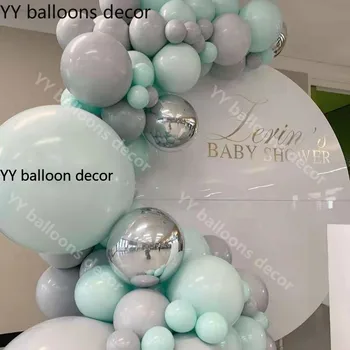 Macaron Gri Mentă Pastel DIY Ghirlanda Baloane Arcada Kit 4D Feliuta de Ziua Nuntii Copil de Dus Aniversarea Decor