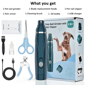 Blue 2 in 1 Profesional Câine de Companie Parul Tuns USB de Încărcare de Companie Tuns Pisica Îndepărtarea Părului Îngrijirea Părului Cutter Mașină
