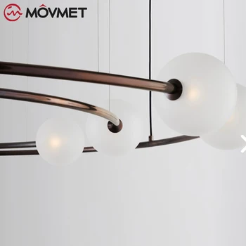 Minimalist Modern cu LED-uri Candelabru Hme Iluminat Periat Inele de Suspendare a corpului de Iluminat Lampă de Agățat Aur Cafea Hanglamp