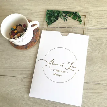 Alb Învălui Carte de Invitație de Nuntă în Stil European Elegant Florale de Tăiat cu Laser Invitație Căsătorie 10BUC Acrilice Carte de Invitație