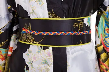 Femeie De Culoare Doamna Tradiția Japoneză Yukata Kimono-Halat De Baie Rochie Cu Obi Floare De Seara Vintage Rochie De Petrecere Cosplay Costum