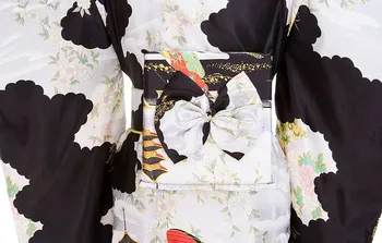 Femeie De Culoare Doamna Tradiția Japoneză Yukata Kimono-Halat De Baie Rochie Cu Obi Floare De Seara Vintage Rochie De Petrecere Cosplay Costum