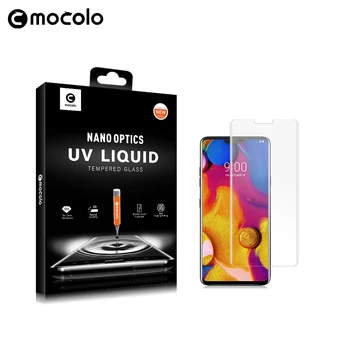 Pentru LG V40 ThinQ Ecran Protector Mocolo Plin de Lichid Lipite Curbat UV din Sticla Temperata pentru LG V30 Ecran Protector