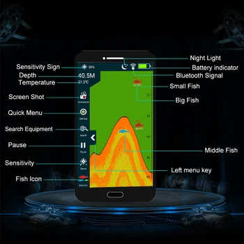 Erchang Portabil Sonar Fish Finder Bluetooth Wireless Adâncime Mare Lac de Pește Detecta Echo Sounder Sener Pește Finders IOS Android