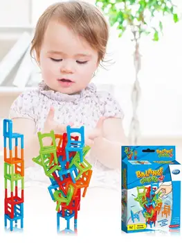 16pcs Mini Scaun Echilibru Blocuri de Jucărie din Plastic Asamblare Blocuri de Stivuire Scaune Copii de Învățământ de Familie Joc de Echilibrare de Formare Jucărie