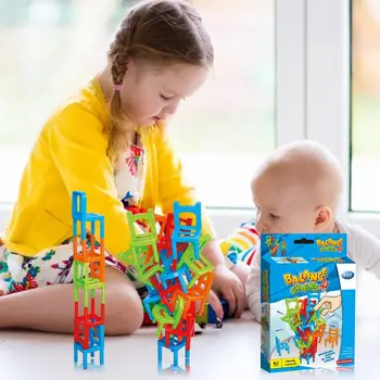 16pcs Mini Scaun Echilibru Blocuri de Jucărie din Plastic Asamblare Blocuri de Stivuire Scaune Copii de Învățământ de Familie Joc de Echilibrare de Formare Jucărie