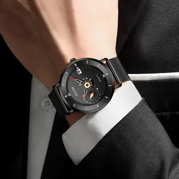 DOM Mens Ceasuri Rriginal Design de Brand pentru Bărbați din Oțel Ceasuri Sport Bărbați Cuarț Ceas Negru rezistent la apa Militare Ceas de Ceas M-1299