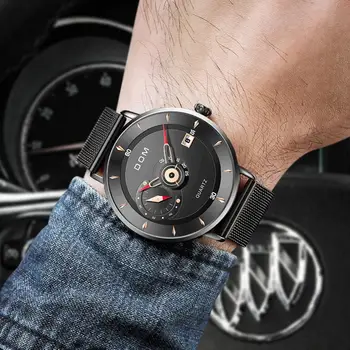 DOM Mens Ceasuri Rriginal Design de Brand pentru Bărbați din Oțel Ceasuri Sport Bărbați Cuarț Ceas Negru rezistent la apa Militare Ceas de Ceas M-1299