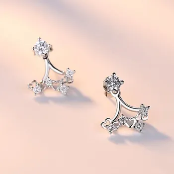 NEHZY argint 925 cercei bijuterii de înaltă calitate, noi, retro, simplu gol de flori în formă de inimă Zircon cercei perla