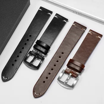 Yopo Mată Retro din Piele watchband 18mm 20mm 22mm negru kaki maro inchis cu pin cataramă de curea pentru bărbați ceas accesorii