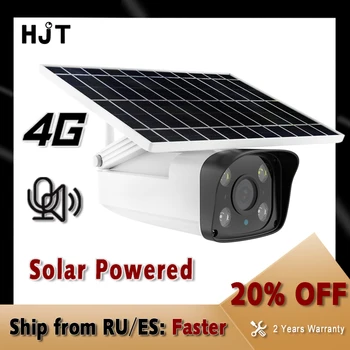HJT 4G Solar Camera HD 1080P Timp de Așteptare IR Viziune de Noapte Două-way Audio de Detectare a Omului în aer liber, Camere IP Wireless Card TF