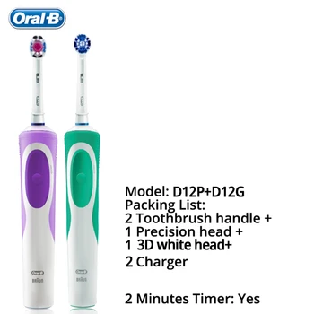 Oral B Vitality Periuta de dinti Electrica Reincarcabila-a spalat pe Dinti OralB Heads 3D Alb de Înlocuire de 2 Minute Timer Precizie Curat