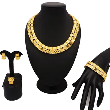 Aur seturi de bijuterii set de bijuterii de mireasă din africa de mare de bijuterii seturi de placare cu aur de bijuterii set colier femei