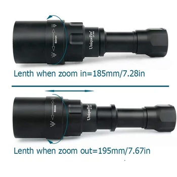 UniqueFire 1605 USB Reîncărcabilă T50 PUȚIN Lanterna LED-uri Alb/Rosu/Verde Lumina 50mm Lentile Convexe Focus Reglabil Lanterna Lanterna