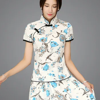 Shanghai Poveste Amestec Lenjerie de pat Tradițională Chineză de Sus Qipao Shirt pentru Femeie Cheongsam Camasa Stil Chinezesc Bluza pentru Femei