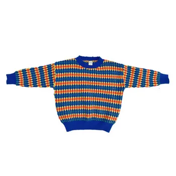 Pentru copii Pulover de Toamnă Nou Băiat de Culoare Contrastantă Pulover Copii cu Dungi rotund Gat pulover baby boy