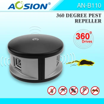 AOSION Ultrasonic mouse rat respingător de 360 de grade pentru a respinge dăunători cum ar fi rozătoare,insecte,gandaci,spider etc.