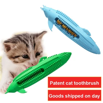 Noul Silicon Moale Pește Pisică Jucărie De Ros Pisica Periuță De Dinți De Curățare Dinte Interactive Jucărie Pisica Pisica Molar Jucărie Animal De Casă Supplies