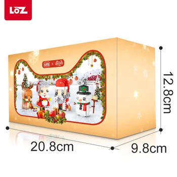 LOZ mici particule de Crăciun brickheadz set papusa blocuri asamblate Iluminare jucării pentru copii pentru cadouri