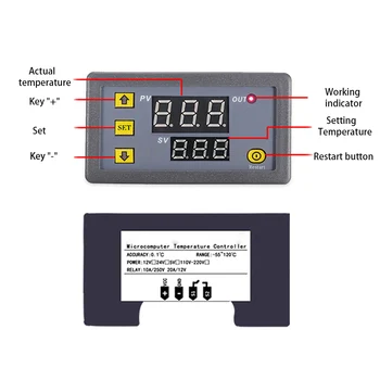 W3230 Mare Precizie Metru Digital Comutator Controler de Temperatura rezistent la apă Afișaj LED Încălzire Răcire Instrumente Senzor de Instrumente