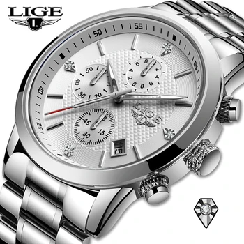 LIGE 2020 Mens Ceasuri de Lux de Top de Brand Sport Cuarț Ceas Barbati Cronograf rezistent la apa Încheietura Ceas Bărbat din Oțel Inoxidabil Data Ceas