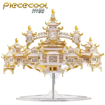 Piececool 3D Metal Puzzle MOON PALACE Model kituri DIY cu Laser Tăiat Asambla Puzzle Jucărie decor de birou CADOURI Pentru copii de Audit