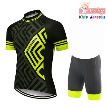 2021 Nou Respirabil iute Uscat Copil Ciclism Jersey Set pantaloni Scurți Copii Modele Geometrice Bicicleta Îmbrăcăminte de Vară Biciclete Uzura