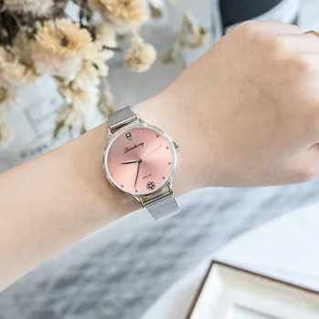 Ceasuri de Femei de Moda Ceas 2019 Brand de Lux din Argint Simple Ultra-subțire Plasă Centura Femei Cuarț Ceasuri de mana pentru Femei Ceas