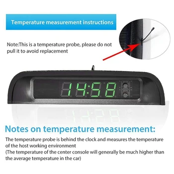 Auto Ceasuri cu Afișaj Noapte Termometru Auto Internă-Stick pe Ceas Digital Alimentat cu energie Solară 24 De Ore pe Ceas