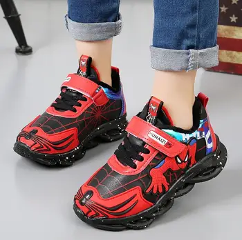 Disney Sezonul Patru Copii Pantofi Casual Cu Lumina LED-uri de Moda Spiderman Baieti Adidași Luminoase Pantofi Pentru Băieți și Fete