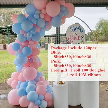 120Pcs Macaroon Pastelate Roz, Albastru Ghirlanda Baloane Arcada Kit Pentru Nuntă, zi de Naștere Petrecere Copil de Dus Decor Baloane Set de Adult