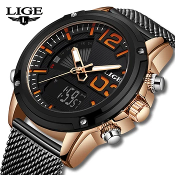 LIGE Barbati Ceas de Lux de Top de Brand de Moda Casual Cuarț Încheietura Ceasuri pentru Bărbați Impermeabil de Afaceri de Sport Ceas cu LED-uri Relogio Masculino
