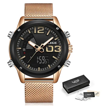 LIGE Barbati Ceas de Lux de Top de Brand de Moda Casual Cuarț Încheietura Ceasuri pentru Bărbați Impermeabil de Afaceri de Sport Ceas cu LED-uri Relogio Masculino