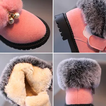 Fete cizme de iarna,copii moda Minunat de pluș cald pantofi pentru fete ,1-6 ani copiii Dimensiunea pantof 21-30,Roz/Rosu/Negru