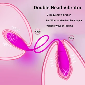 7 viteza de G-Spot Vibrator cu Cap Dublu Șir Vibrator rezistent la apa Dublu Vibrator Anal, Dop de Fund, Vagin Masturbari Adult Jucarii Sexuale