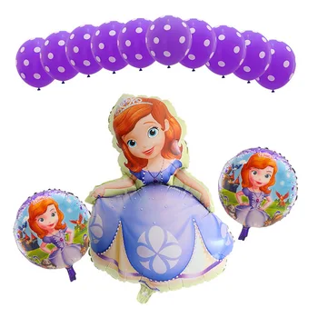 13pcs/lot de 18 inch rotund baloane folie desene animate Sophia princess balon cu heliu, pentru fete, copii, petrecere copil de dus provizii