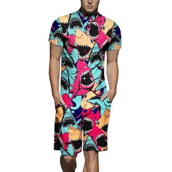 Mens Casual Imprimat Plaja de înaltă calitate crea Camasi Hawaiene salopete marca Tricou Barbat Maneca Scurta, haine de moda Europa Dimensiunea