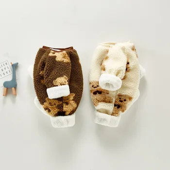 Coreeană Gros Cald Romper pentru Fete pentru Copii Toddler Boys Poartă Pattern-Uri de Moda Trusou pentru Iarnă Îmbrăcăminte Fleece